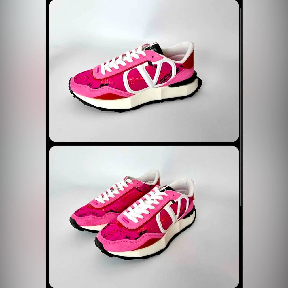 Valentino Garavani Lace Pink Studded sneakers